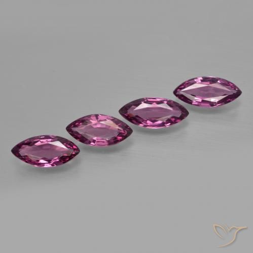 Gemas de Granate rodolita Púrpura rojizo natural de 3.69 ct, Marquesa, VS