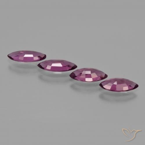Gemas de Granate rodolita Púrpura rojizo natural de 3.69 ct, Marquesa, VS