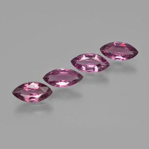 Gemas de granate rodolita púrpura natural de 3,77 ct, marquesa, VS