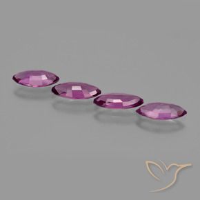 Gemas de Granate rodolita Púrpura medio natural de 3.72 ct, Marquesa, VS