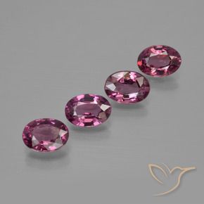 Gemas de Granate rodolita Púrpura medio natural de 3.85 ct, Ovalada, VS