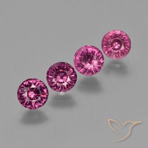 Gemas de Granate rodolita Púrpura rojizo natural de 2.86 ct, Redondo, VS