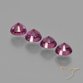 Gemas de Granate rodolita Púrpura rojizo natural de 2.86 ct, Redondo, VS