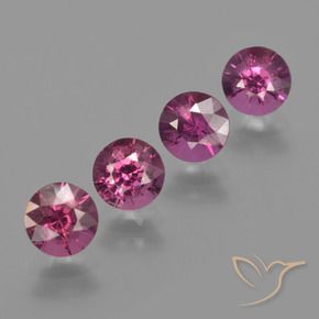 Gemas de Granate rodolita Púrpura rojizo natural de 2.58 ct, Redondo, VS