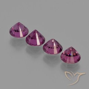 Gemas de Granate rodolita Púrpura rojizo natural de 2.58 ct, Redondo, VS