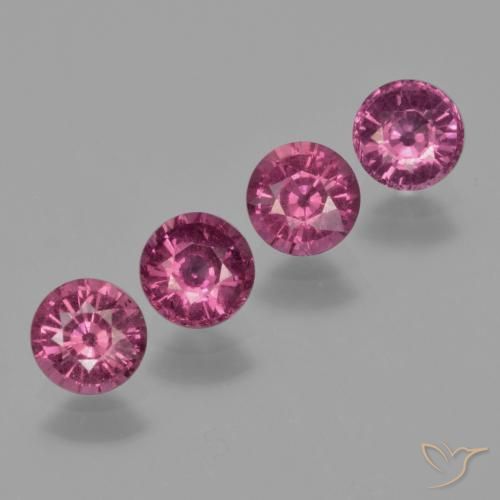 Gemas de Granate rodolita Púrpura rosado natural de 2.46 ct, Redondo, VS