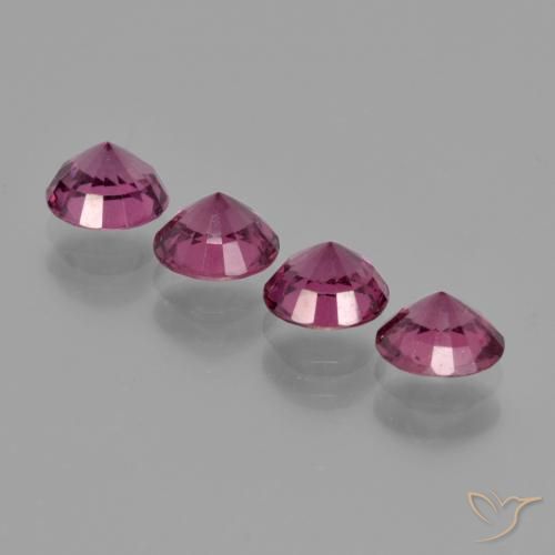 Gemas de Granate rodolita Púrpura rosado natural de 2.46 ct, Redondo, VS