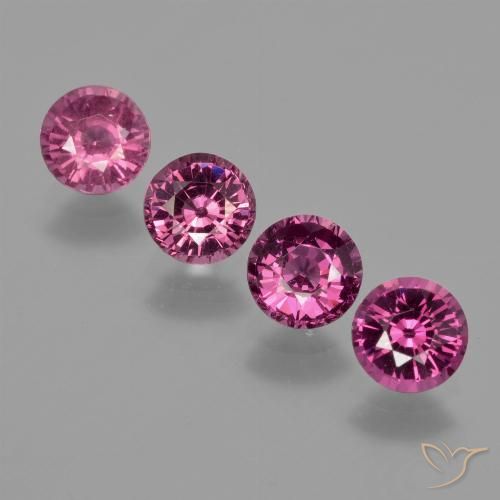 Gemas de granate rodolita púrpura natural de 2,44 ct, corte redondo, VS