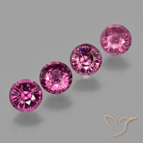 Gemas de granate rodolita púrpura natural de 2,44 ct, corte redondo, VS