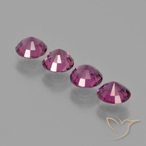 Gemas de granate rodolita púrpura natural de 2,44 ct, corte redondo, VS