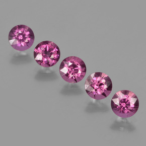 Gemas de granate rodolita púrpura natural de 2,96 ct, corte redondo, VS