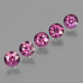 Gemas de granate rodolita púrpura natural de 2,96 ct, corte redondo, VS