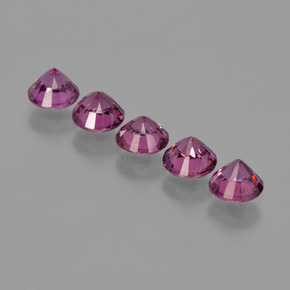 Gemas de granate rodolita púrpura natural de 2,96 ct, corte redondo, VS