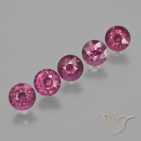 Gemas de Granate rodolita Púrpura rosado natural de 3.23 ct, Redondo, VS