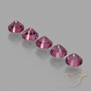 Gemas de Granate rodolita Púrpura rosado natural de 3.23 ct, Redondo, VS