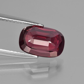 Granate rodolita rojo natural de 3,17 ct, corte cojín, VVS-VS