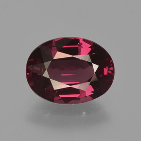 Granate rodolita rojo natural de 2,01 ct, corte óvalo, VVS-VS