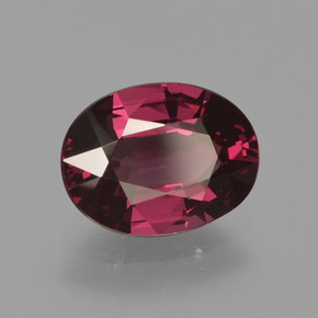 Granate rodolita rojo natural de 2,01 ct, corte óvalo, VVS-VS