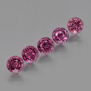 Gemas de Granate rodolita Rojo frambuesa natural de  ct, Corte Redondo, VS