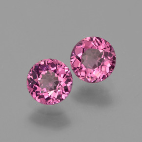 Gemas de granate rodolita rojo natural de  ct, corte redondo, VS