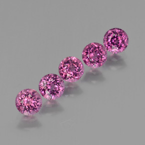 Gemas de granate rodolita rojo frambuesa natural de  ct, corte redondo, VS