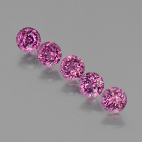 Gemas de granate rodolita rojo frambuesa natural de  ct, corte redondo, VS