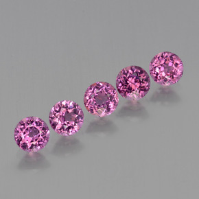 Gemas de granate rodolita rojo natural de 1,85 ct, corte redondo, VS