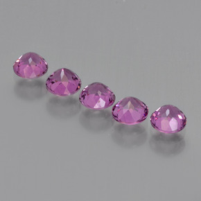 Gemas de granate rodolita rojo natural de 1,85 ct, corte redondo, VS