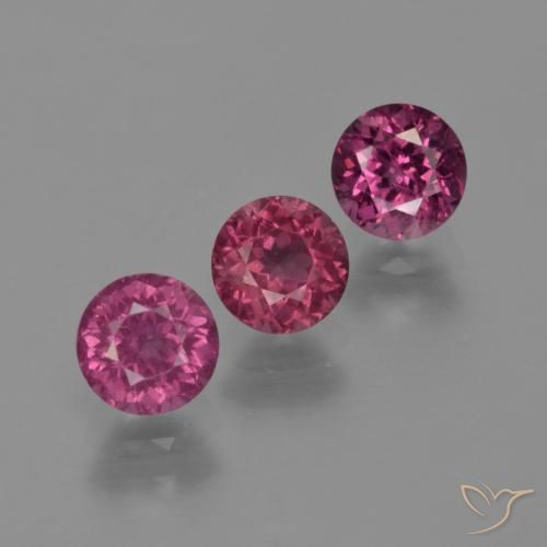 Gemas de Granate rodolita Púrpura baya rosado natural de 2.27 ct, Redondo, VS