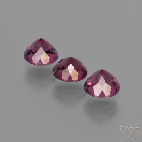 Gemas de Granate rodolita Púrpura baya rosado natural de 2.27 ct, Redondo, VS