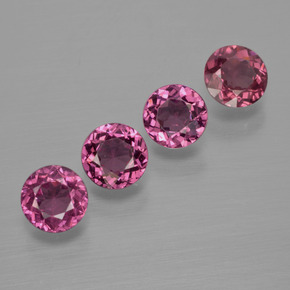 Gemas de Granate rodolita Rosado magenta natural de 2.24 ct, Corte Redondo, VS