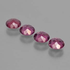 Gemas de Granate rodolita Rosado magenta natural de 2.24 ct, Corte Redondo, VS