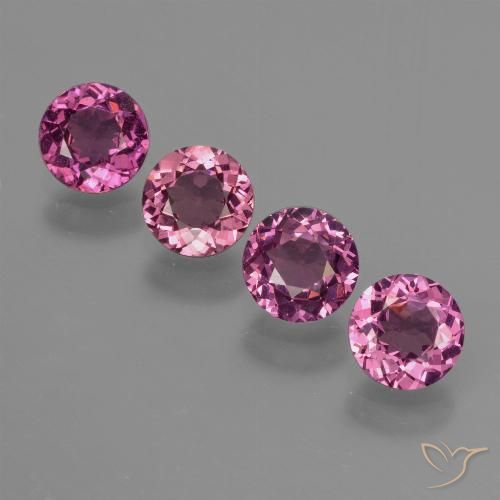 Gemas de granate rodolita púrpura natural de 2,25 ct, corte redondo, VVS-VS