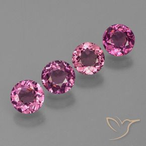 Gemas de granate rodolita púrpura natural de 2,25 ct, corte redondo, VVS-VS