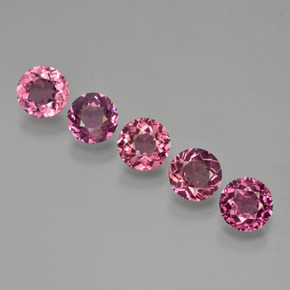 Gemas de granate rodolita rojo natural de 2,69 ct, corte redondo, VVS-VS