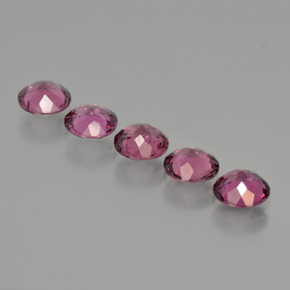 Gemas de granate rodolita rojo natural de 2,69 ct, corte redondo, VVS-VS