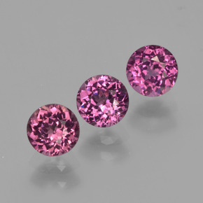 Gemas de Granate rodolita Rojo frambuesa natural de  ct, Corte Redondo, VVS-VS