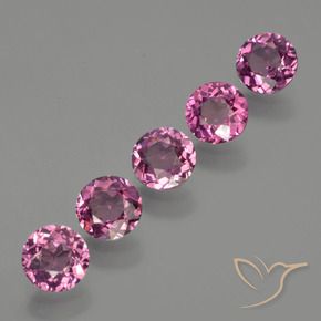 Gemas de Granate rodolita Púrpura oscuro medio natural de 2.69 ct, Redondo, VS
