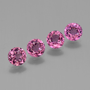 Gemas de granate rodolita rojo natural de 2,24 ct, corte redondo, VS