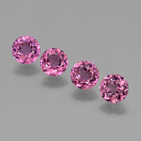 Gemas de granate rodolita rojo natural de 2,24 ct, corte redondo, VS
