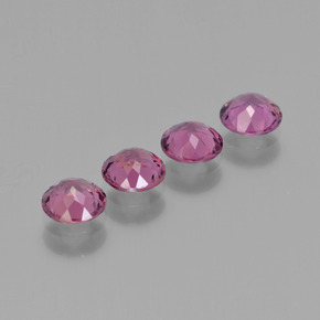 Gemas de granate rodolita rojo natural de 2,24 ct, corte redondo, VS