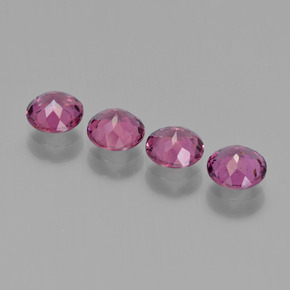 Gemas de granate rodolita púrpura baya rosado natural de 2,36 ct, corte redondo, VS