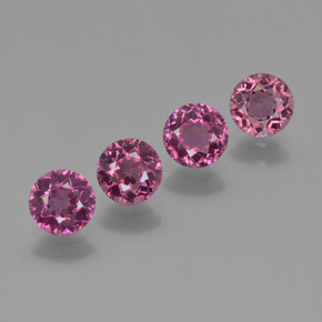 Gemas de granate rodolita púrpura natural de 2,43 ct, corte redondo, VS