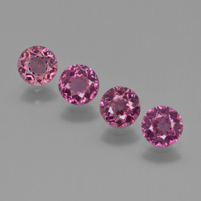 Gemas de granate rodolita púrpura natural de 2,43 ct, corte redondo, VS