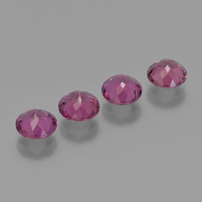 Gemas de granate rodolita púrpura natural de 2,43 ct, corte redondo, VS
