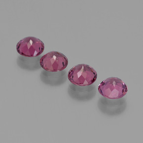 Gemas de Granate rodolita Púrpura oscuro medio natural de 2.43 ct, Corte Redondo, VS