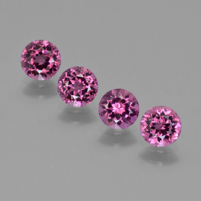Gemas de granate rodolita rojo natural de  ct, corte redondo, VVS