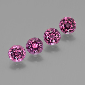 Gemas de granate rodolita rojo natural de  ct, corte redondo, VVS
