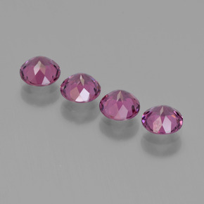 Gemas de granate rodolita rojo natural de  ct, corte redondo, VVS