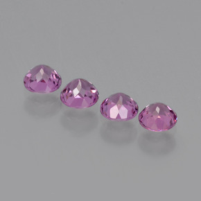 Gemas de granate rodolita rojo natural de 1,40 ct, corte redondo, VS